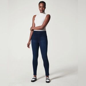 Spanx Jean-ish Ankle Leggings Women M  Stretch Pull On Denim Pants